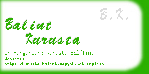 balint kurusta business card